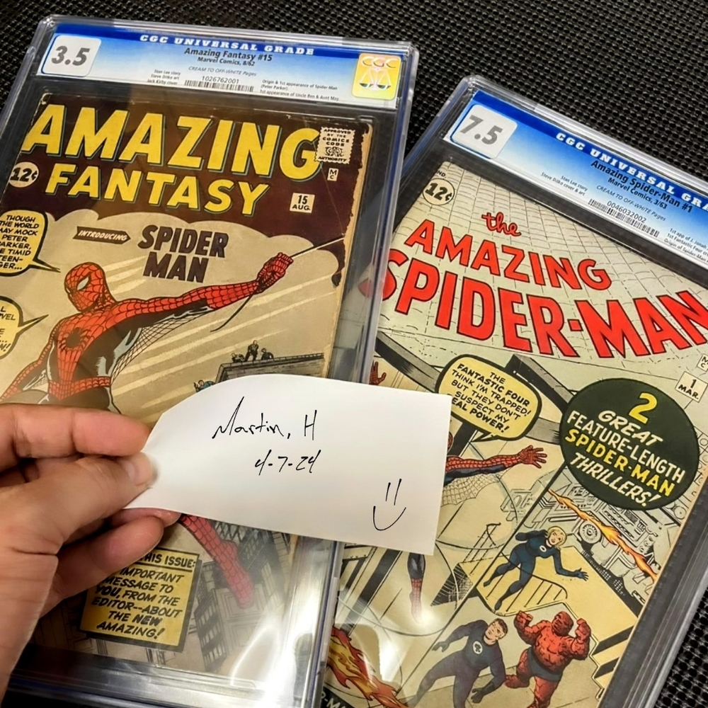 Amazing fantasy #15 CGC 3.5 & Amazing SpiderMan #1 CGC 7.5